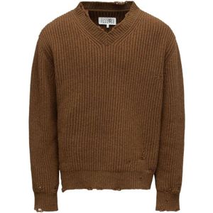 MM6 Maison Margiela, Heren, Truien, Bruin, Maat: M