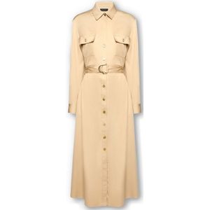 Elena Mirò, Dames, Jurken, Beige, Maat: 2XL Satijn,