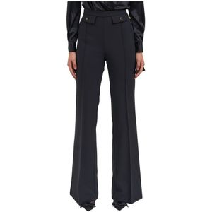 Elisabetta Franchi, Dames, Broeken, Zwart, Maat: M Poliester,