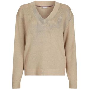 Tommy Hilfiger, Dames, Truien, Beige, Maat: L Katoen,