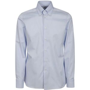 Borriello Napoli, Heren, Overhemden, Blauw, Maat: L Katoen,