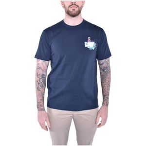 Woolrich, Heren, Tops, Blauw, Maat: S Katoen,