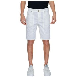 Jeckerson - Witte Katoenmix Panel Shorts - Korte Broeken - Heren
