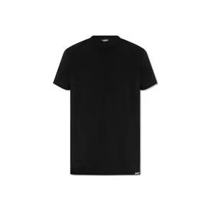 Dsquared2 T-shirt met logo , Black , Heren , Maat: XL