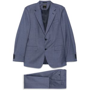 Zegna, Heren, Pakken, Blauw, Maat: 3XL Wol,