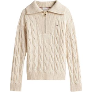 Tommy Hilfiger, Dames, Truien, Beige, Maat: 2XS Wol,