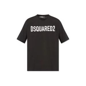 Dsquared2 T-shirt met logo , Black , Heren , Maat: L