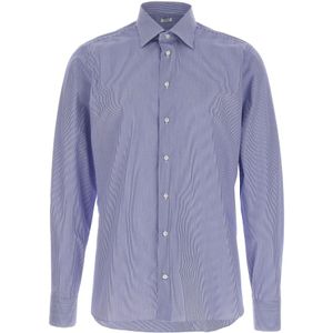 Borriello Napoli, Heren, Overhemden, Blauw, Maat: 4XL Katoen,