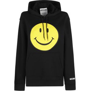 Moschino, Dames, Sweatshirts & Hoodies, Zwart, Maat: 2XS Katoen,