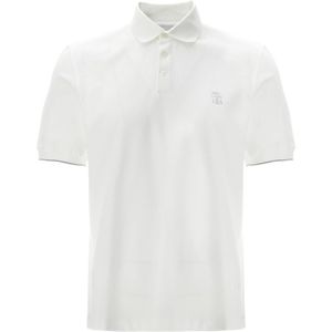 Brunello Cucinelli, Heren, Tops, Wit, Maat: L
