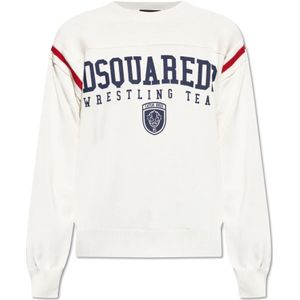 Dsquared2, Heren, Sweatshirts & Hoodies, Beige, Maat: L Katoen,