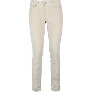 Dondup, Dames, Broeken, Wit, Maat: W28 Velours,