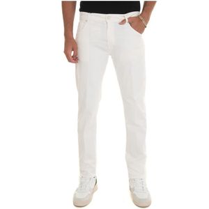 Marco Pescarolo, Heren, Broeken, Wit, Maat: 4XL Katoen,