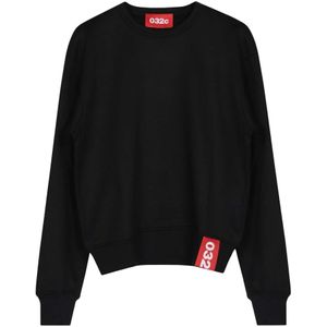 032c, Heren, Sweatshirts & Hoodies, Zwart, Maat: S Katoen,