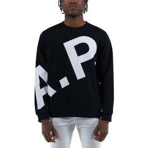 A.p.c., Heren, Sweatshirts & Hoodies, Zwart, Maat: L Katoen,