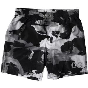Dolce & Gabbana - Camouflage Beachwear Shorts - Zwart - Heren - Polyester