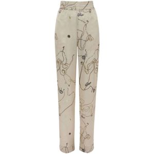 Victoria Beckham, Dames, Broeken, Beige, Maat: M Zijde,