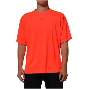 Dolce & Gabbana, Heren, Tops, Oranje, Maat: 3XL Poliester,