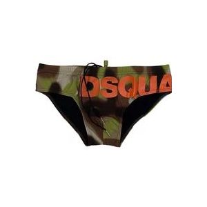 Dsquared2 Fantasia Slip Zwemkleding voor Heren , Green , Heren , Maat: L
