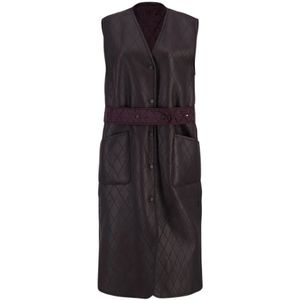 Fendi, Dames, Jassen, Paars, Maat: XS Leer,