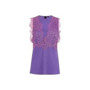 Pinko Paarse Kant V-Hals Hemdje , Purple , Dames , Maat: M