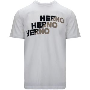 Herno, Heren, Tops, Wit, Maat: L Katoen,