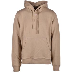 Diesel, Heren, Sweatshirts & Hoodies, Beige, Maat: XL Katoen,