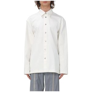 Jil Sander, Heren, Overhemden, Wit, Maat: L Katoen,
