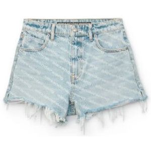 Alexander Wang, Dames, Korte broeken, Blauw, Maat: W27 Denim,