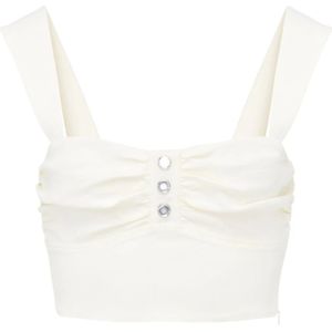 Pinko, Dames, Tops, Wit, Maat: M Linnen,