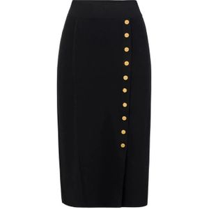 Elisabetta Franchi, Dames, Rokken, Zwart, Maat: XS Viscose,