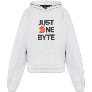 Coperni - Hoodie - Grijs - 100% Katoen - Just One Byte Print