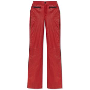 Diesel, Dames, Broeken, Rood, Maat: 3XS Leer,