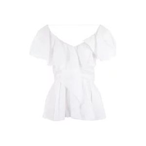 Chloé Witte Voile Top met Ruches , White , Dames , Maat: S