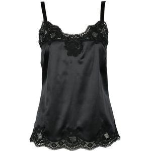 Dolce & Gabbana, Dames, Tops, Zwart, Maat: S Zijde,