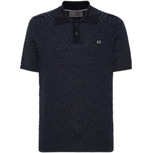 Philipp Plein, Heren, Tops, Blauw, Maat: L Zijde,