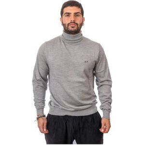 Sun68, Heren, Truien, Grijs, Maat: L Wol,
