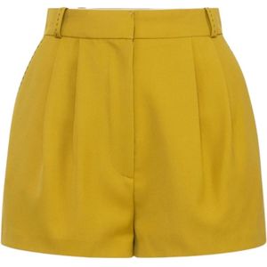 Elisabetta Franchi, Dames, Korte broeken, Geel, Maat: XS Wol,