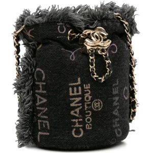 Chanel Vintage, Dames, Pre-owned, Grijs, Maat: ONE Size Denim,