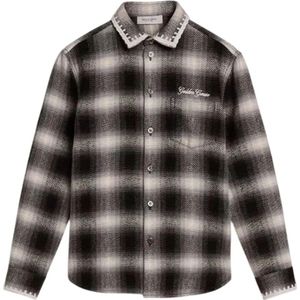 Golden Goose, Heren, Blouses & Shirts, Zwart, Maat: 152 CM Katoen,