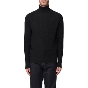 Emporio Armani, Heren, Truien, Zwart, Maat: L Wol,