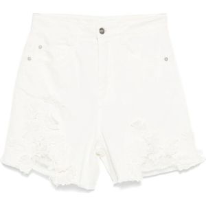 Ermanno Scervino, Dames, Korte broeken, Wit, Maat: M Katoen,