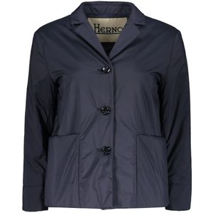 Herno, Dames, Jassen, Blauw, Maat: S Polyamide,