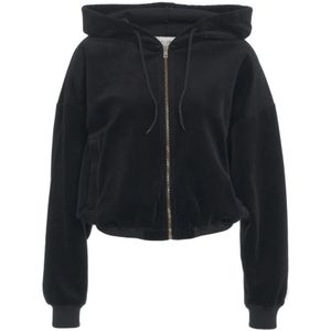 Golden Goose, Dames, Sweatshirts & Hoodies, Zwart, Maat: M Velours,