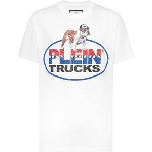 Philipp Plein, Heren, Tops, Wit, Maat: L Katoen,