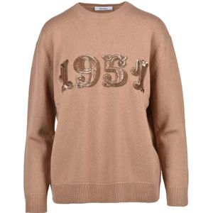 Max Mara, Dames, Truien, Beige, Maat: L Kasjmier,