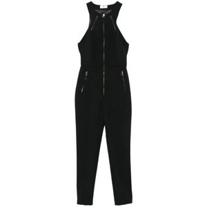 Elisabetta Franchi, Dames, Jumpsuits & Playsuits, Zwart, Maat: S Satijn,