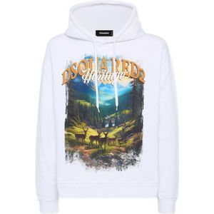 Dsquared2, Heren, Sweatshirts & Hoodies, Wit, Maat: L