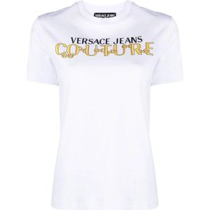 Versace Jeans Couture, Dames, Tops, Wit, Maat: S Katoen,