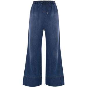 Kocca, Dames, Jeans, Blauw, Maat: M Katoen,